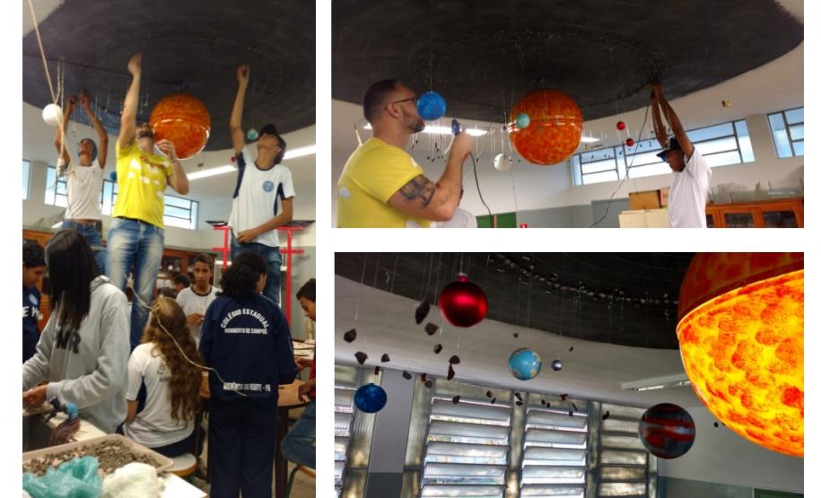 Professores de Ciências da Rede Estadual desenvolvem Sistema Solar Tridimensional com materiais reutilizáveis